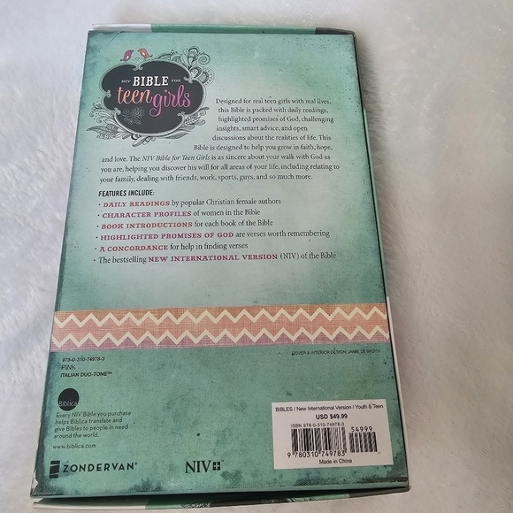 Zondervan NIV Bible For Teen Girls Pink Floral‎ in Box *inscribed / see photos* - Picture 2 of 7